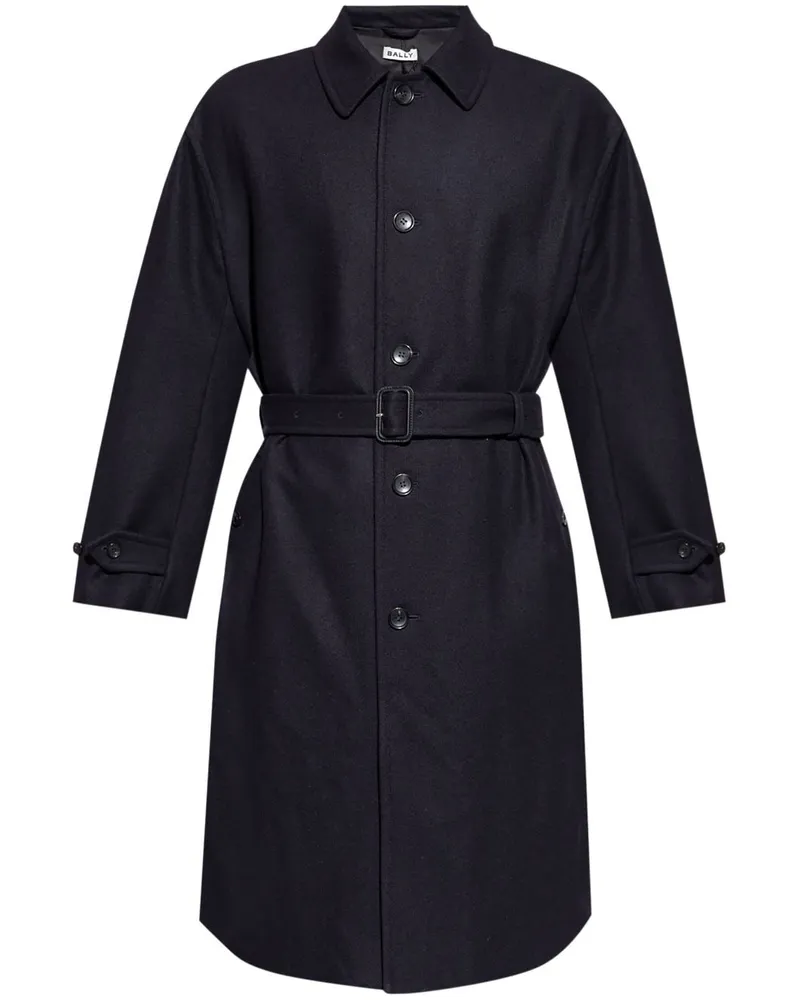 Bally Trenchcoat mit klassischem Kragen Schwarz