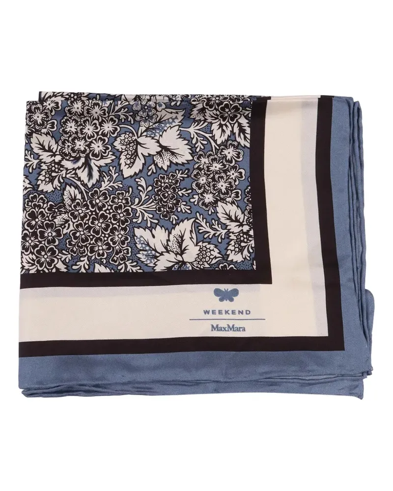 Max Mara WkaOnesto floral-print scarf - Blau Blau