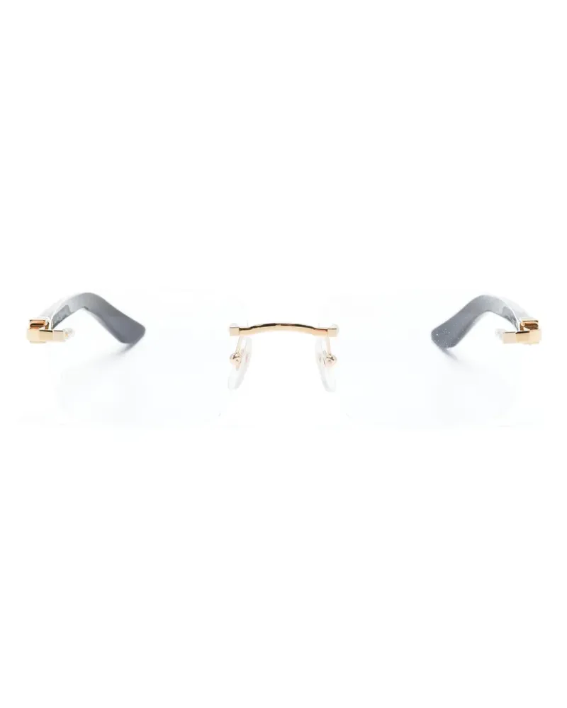Cartier Rahmenlose Brille mit eckigen Gläsern - Nude Nude