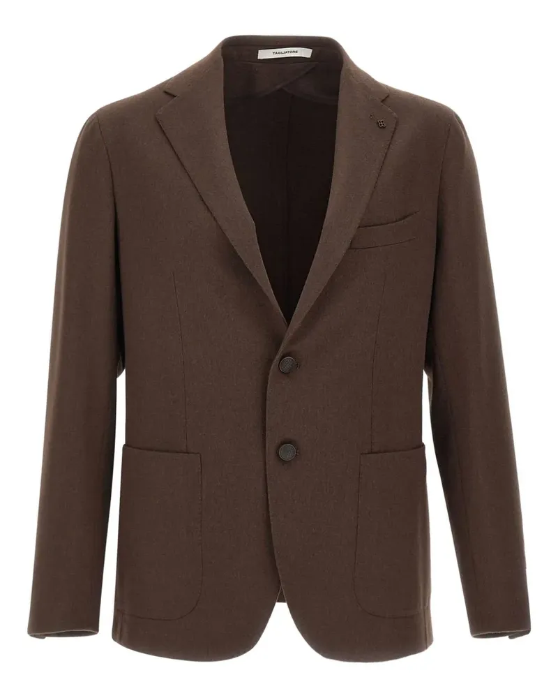 Tagliatore notched-lapel camel-wool blazer - Braun Braun