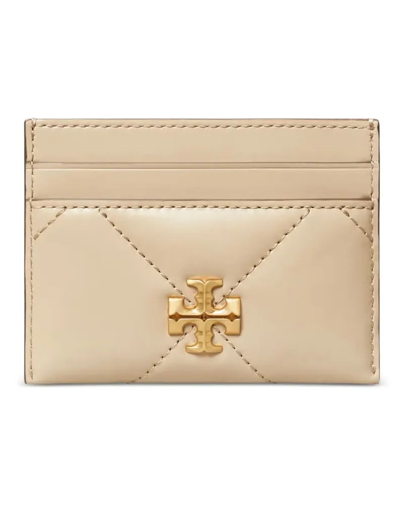 Tory Burch quilted logo card holder - Nude Nude
