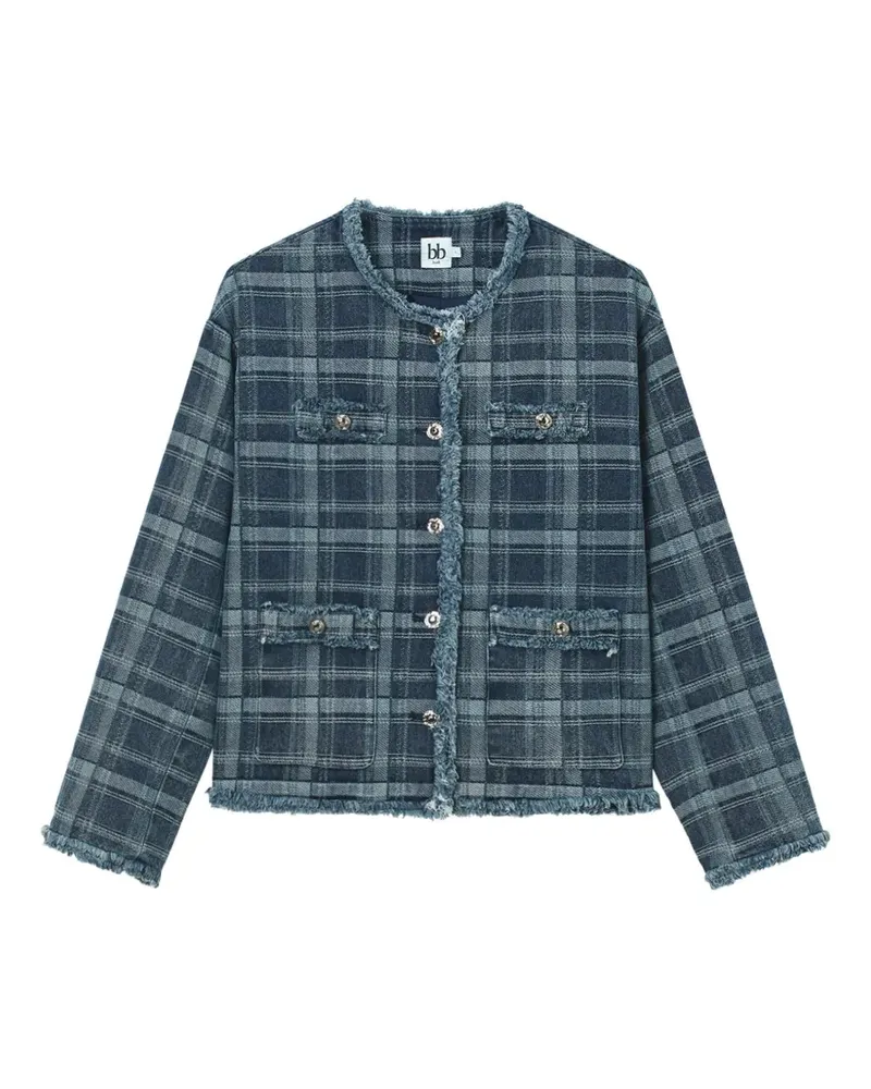 b+ab Tweed-Jacke mit Check - Blau Blau