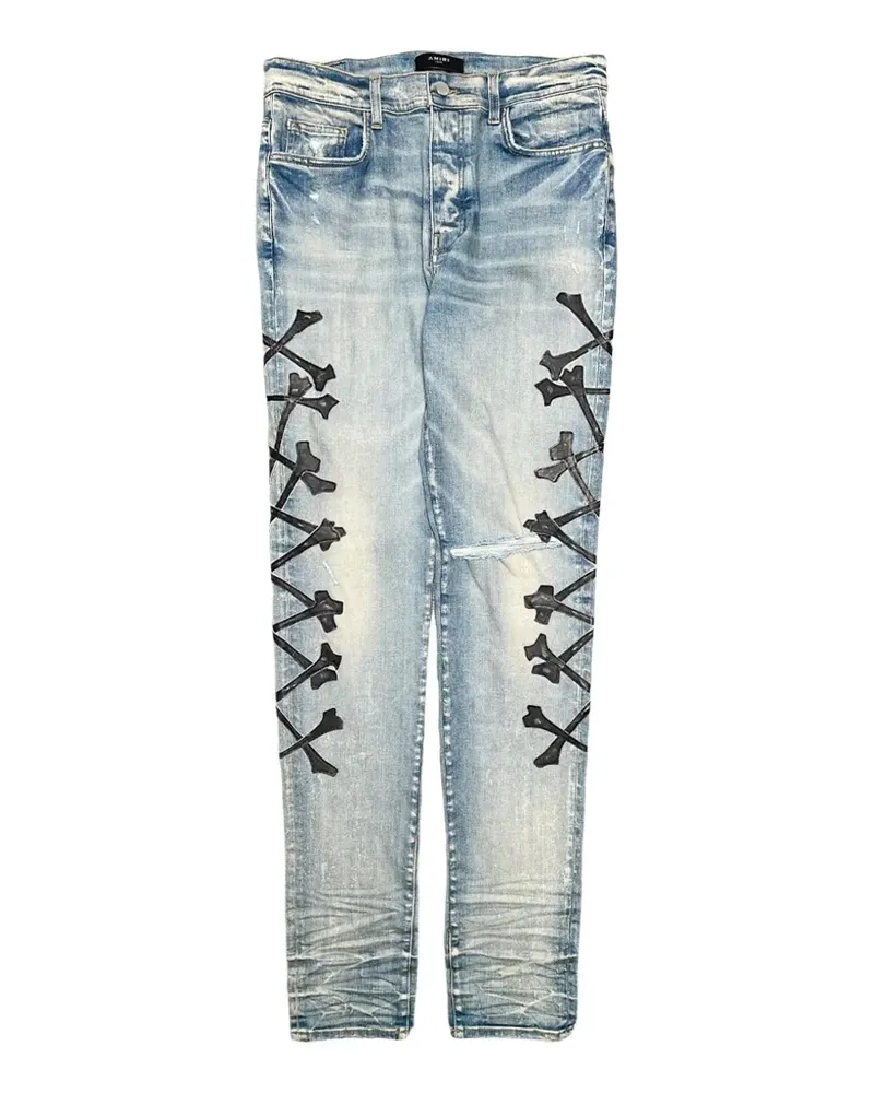 Amiri bones-motif jeans - Blau Blau