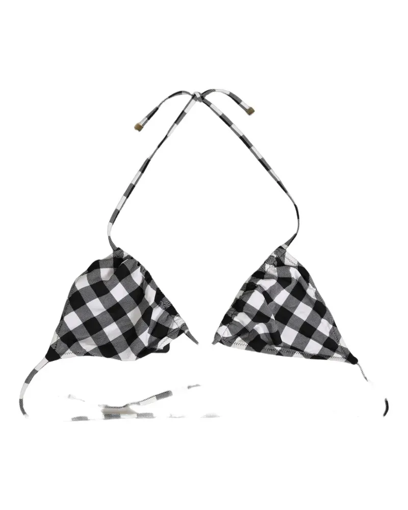 Dolce & Gabbana gingham-check halterneck bikini top - Schwarz Schwarz