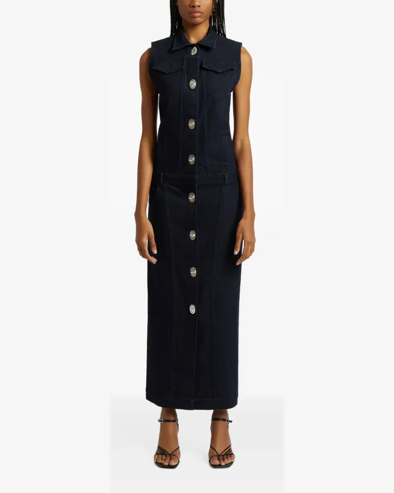 Christopher Esber Maxikleid aus Denim mit Drehverschluss - Blau Blau