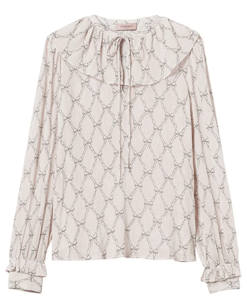 Twin-Set Bluse mit grafischem Print - Nude Nude