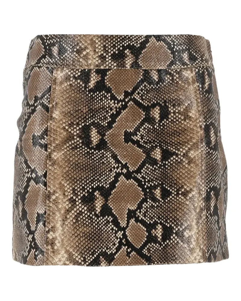 Ermanno Scervino Midirock mit Schlangenprint - Braun Braun