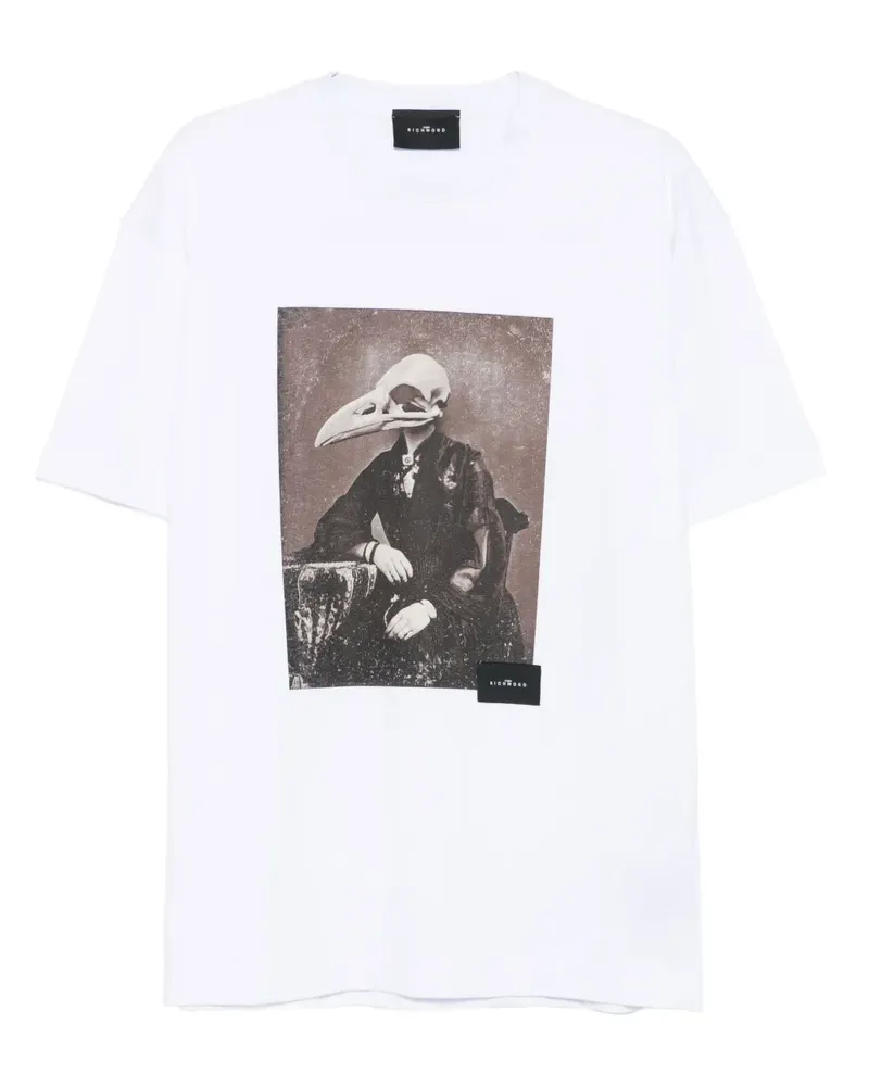 John Richmond T-Shirt mit Vogelkopf-Print - Weiß Weiß