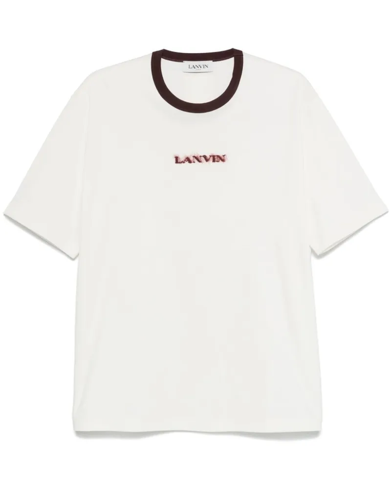 Lanvin T-Shirt mit Logo-Applikation - Weiß Weiß