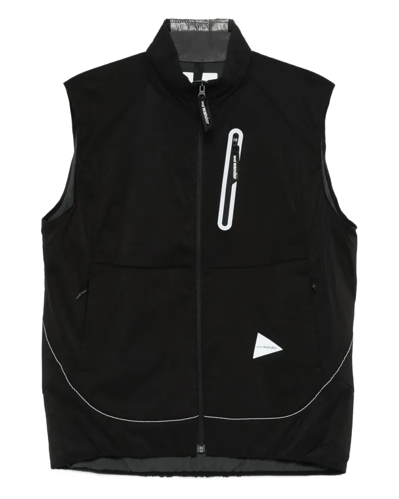 and wander zip sleeveless gilet - Schwarz Schwarz