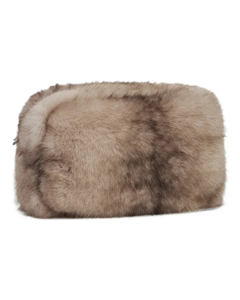 APPARIS Jumbo Noor Clutch aus Faux Fur - Nude Nude