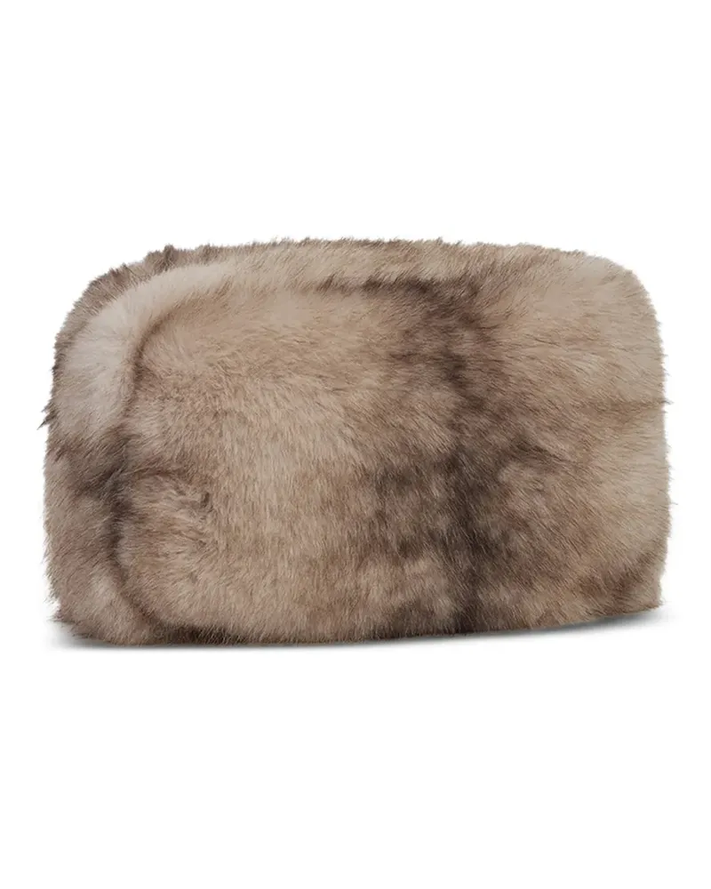 APPARIS Jumbo Noor Clutch aus Faux Fur - Nude Nude