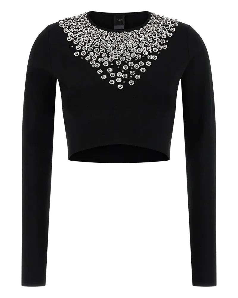 Pinko Pullover mit Kristallen - Schwarz Schwarz