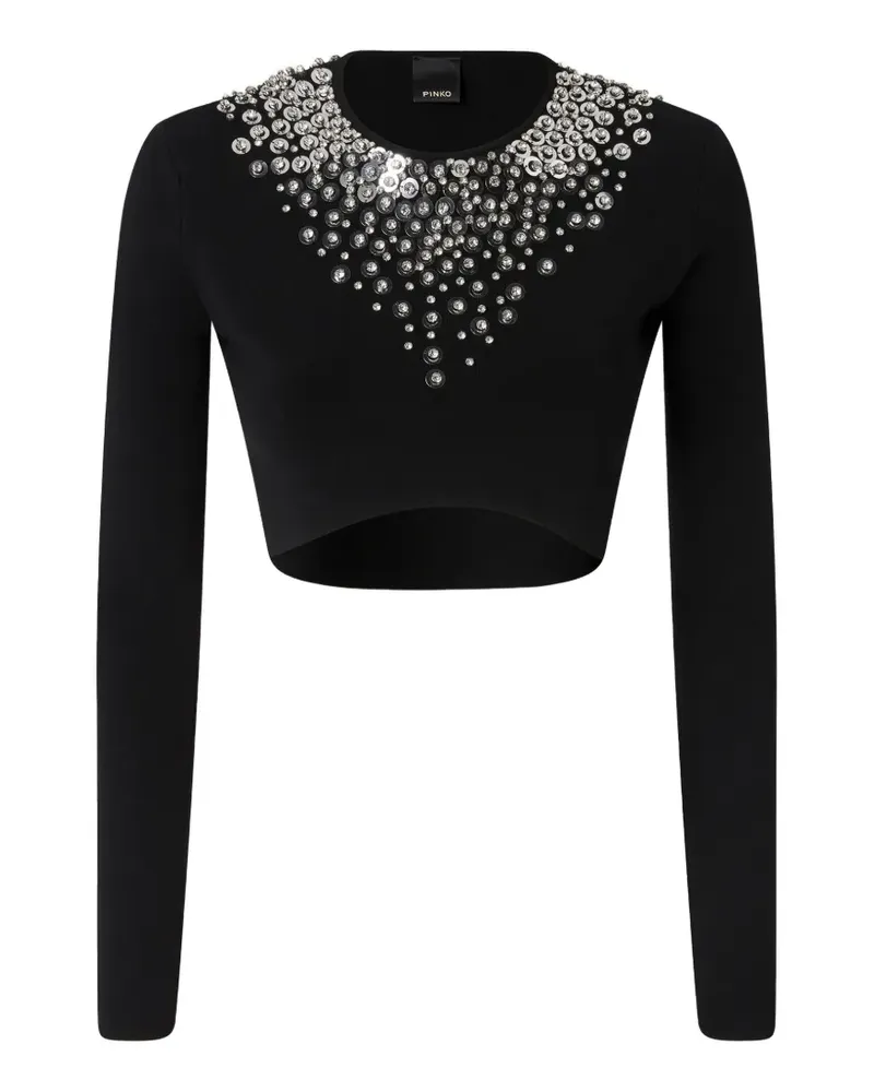 Pinko Pullover mit Kristallen - Schwarz Schwarz