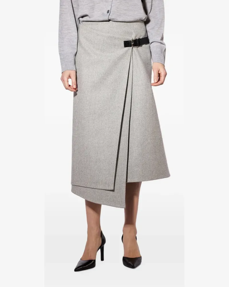 Liviana Conti Asymmetrischer Rock mit Schnallen - Grau Grau