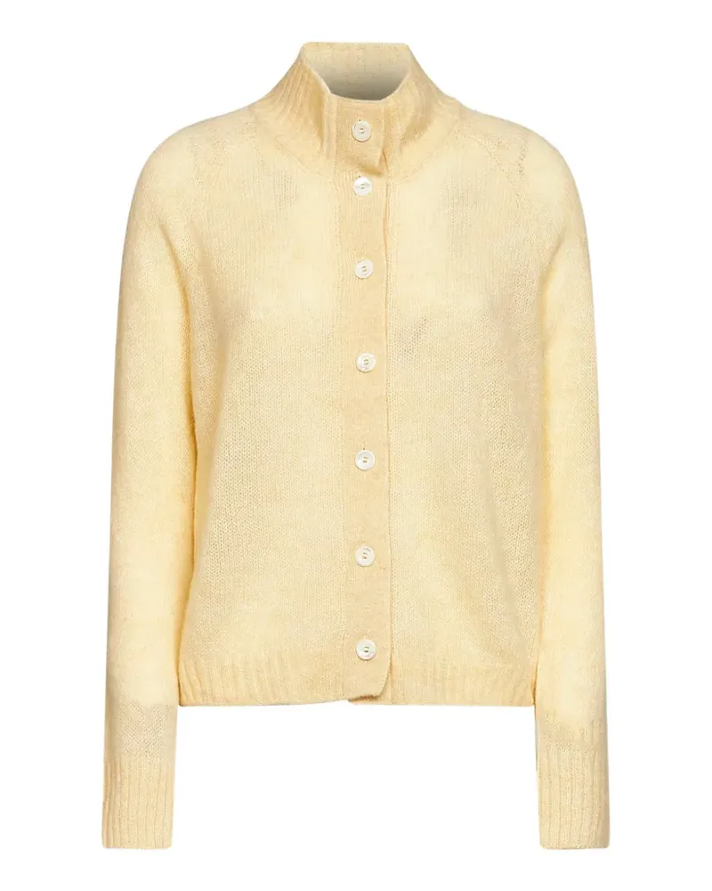 Blanca Gerippter Cardigan mit hohem Kragen - Gelb Gelb