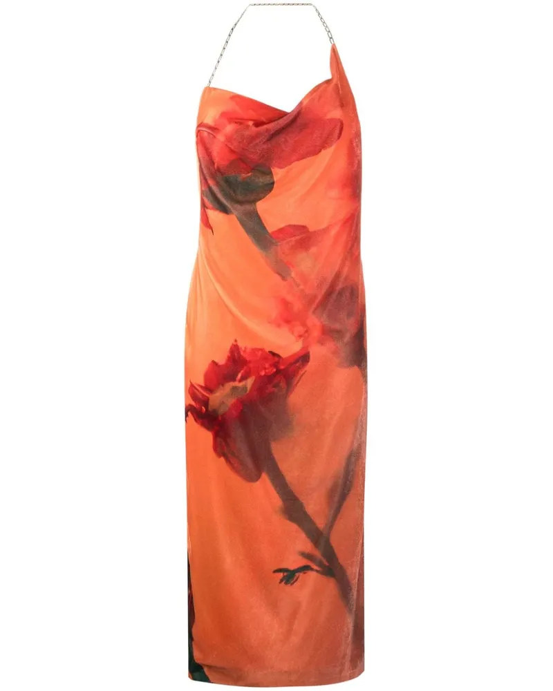 Stine Goya Kleid mit abstraktem Print - Orange Orange