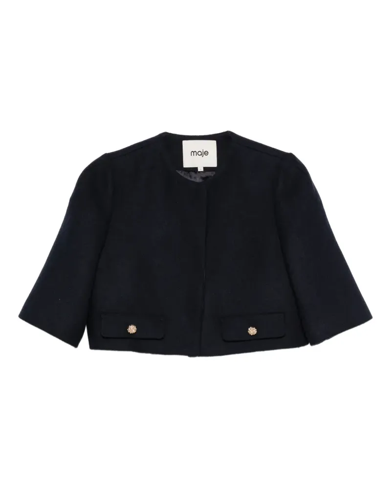 Maje Kurzärmeliger Cropped-Blazer - Blau Blau