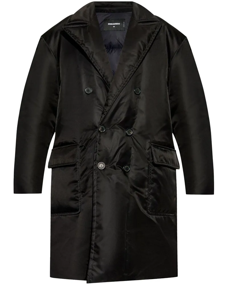 Dsquared2 Doppelreihiger Mantel - Schwarz Schwarz