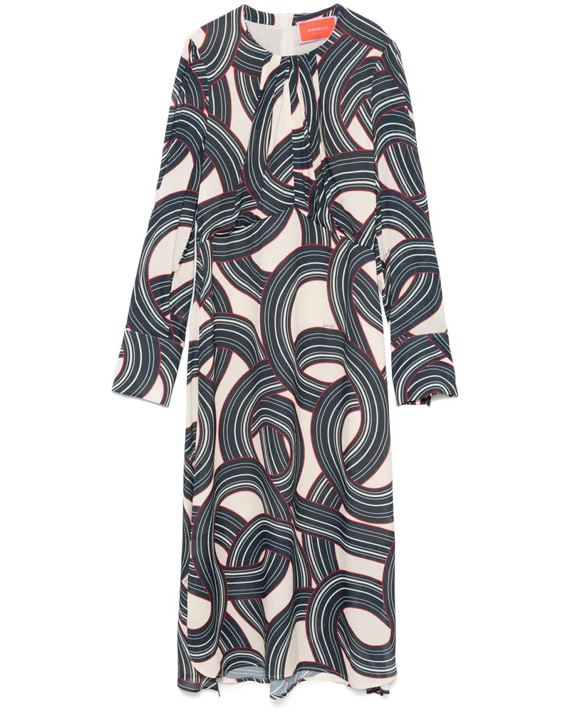 La DoubleJ Midikleid mit geometrischem Print - Blau Blau