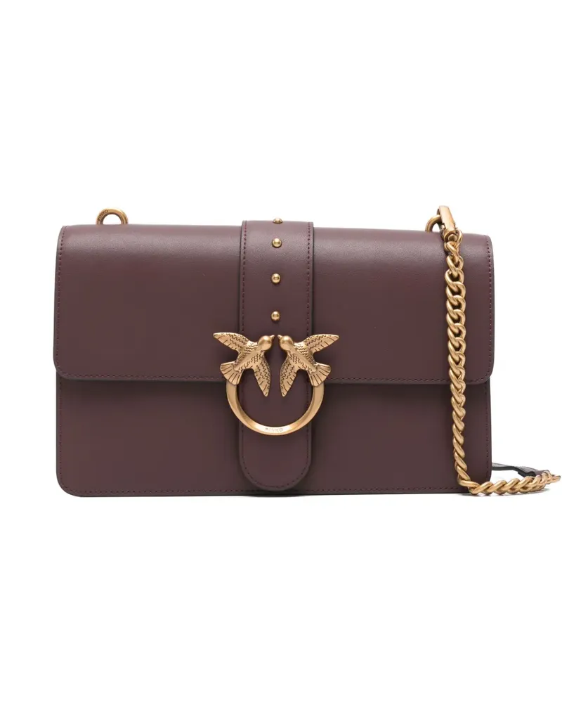 Pinko Satchel-Tasche mit Love Birds-Verschluss - Braun Braun