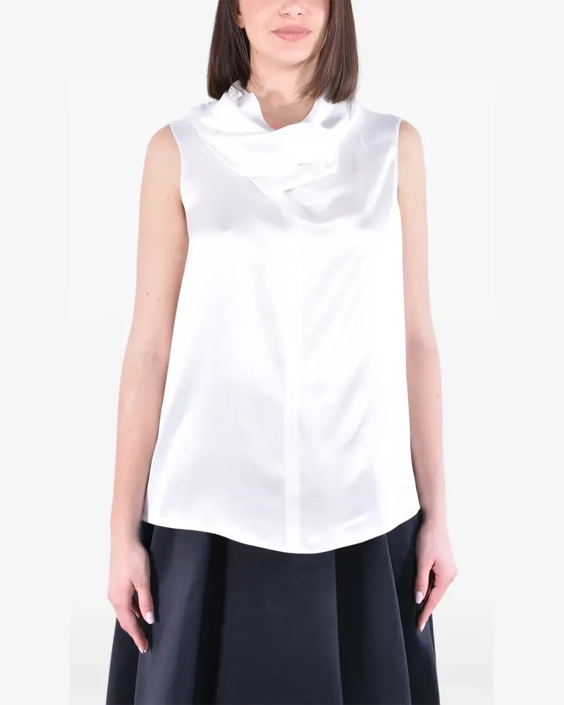 Max Mara Drapiertes Seidentop - Weiß Weiß