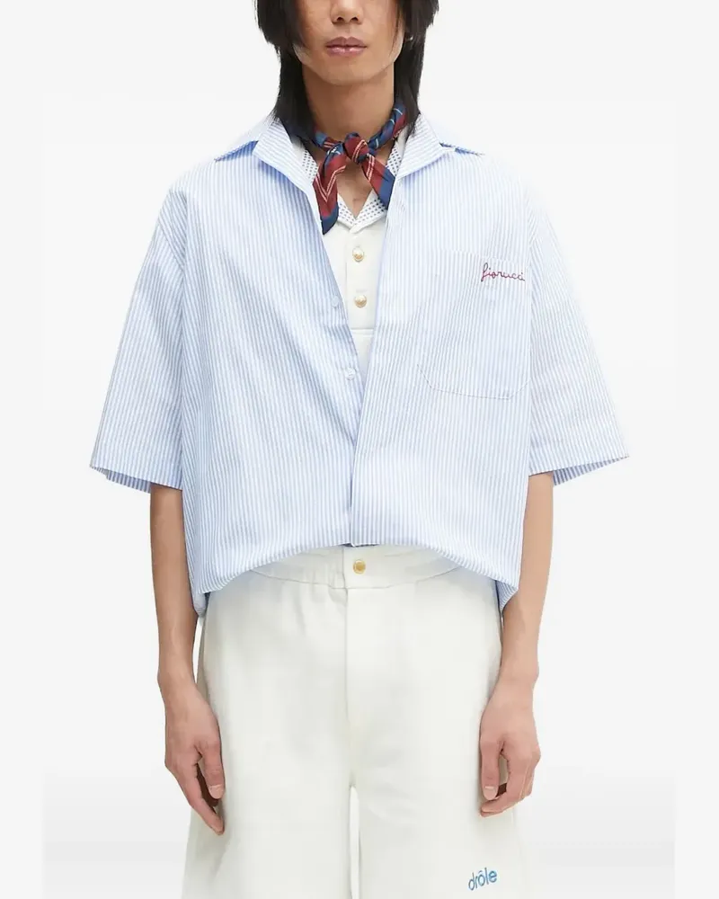 Fiorucci Gestreiftes Hemd mit Stickerei - Blau Blau