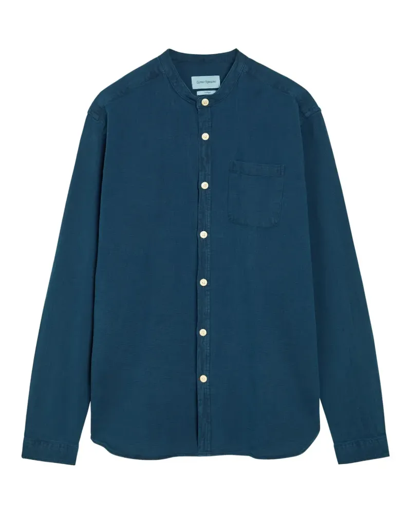 Oliver Spencer Grandad Kildale chest-pocket shirt - Blau Blau