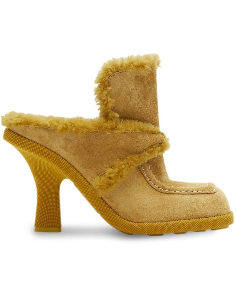 Burberry Mules mit Shearling - Gelb Gelb