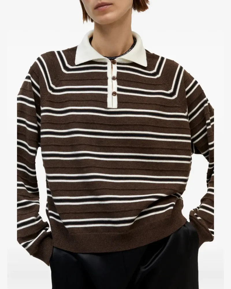 CORDERA striped merino wool polo top - Braun Braun