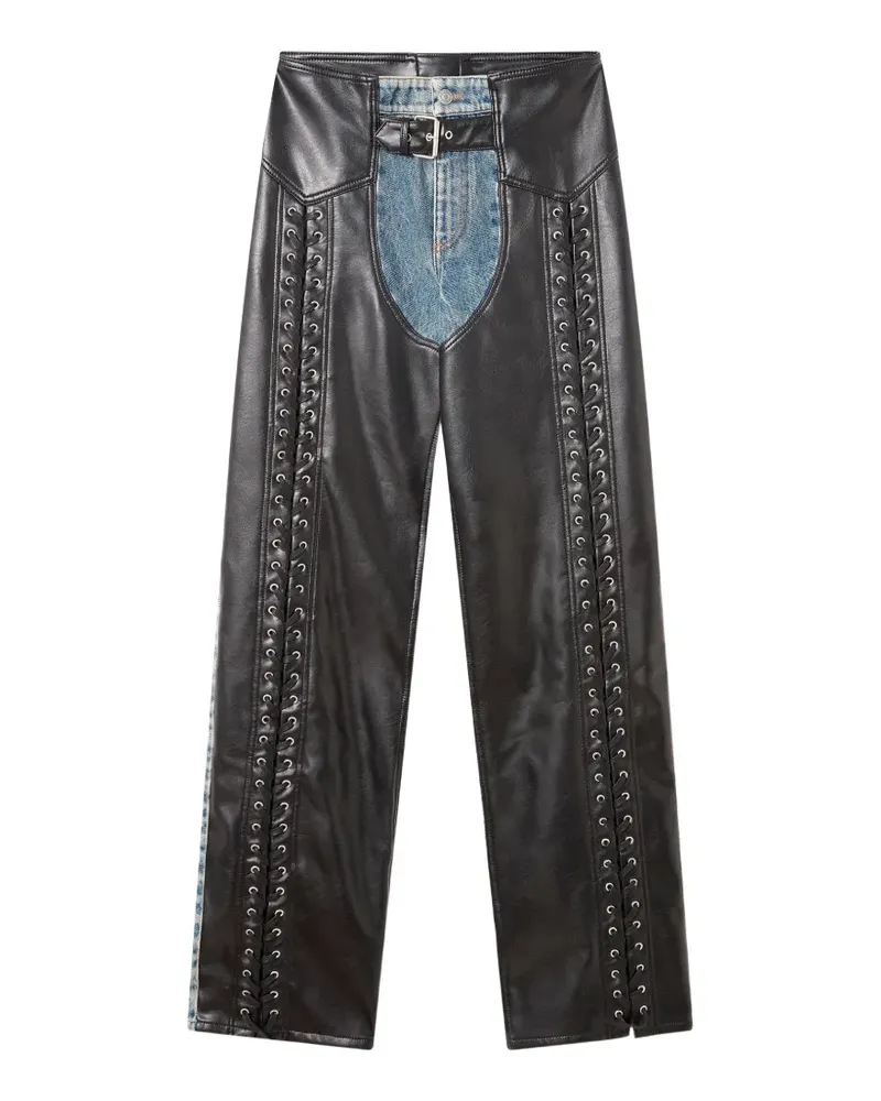 Stella McCartney lace-up panelled jeans - Blau Blau