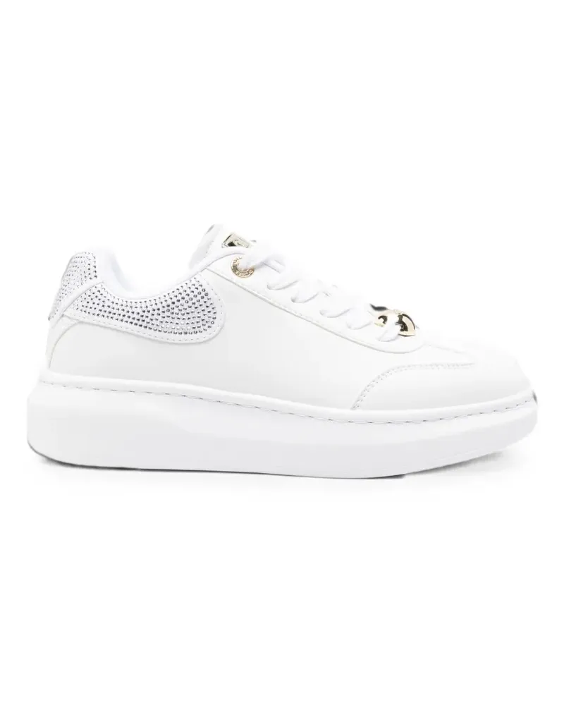 Guess crystal-embellished leather sneakers - Weiß Weiß