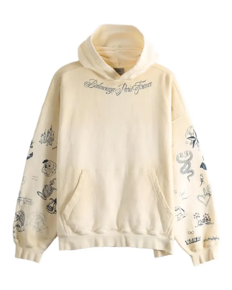 Balenciaga cotton hoodie - Nude Nude