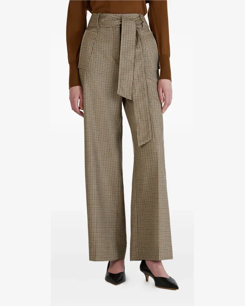 Incotex Karierte Hose mit Gürtel - Nude Nude