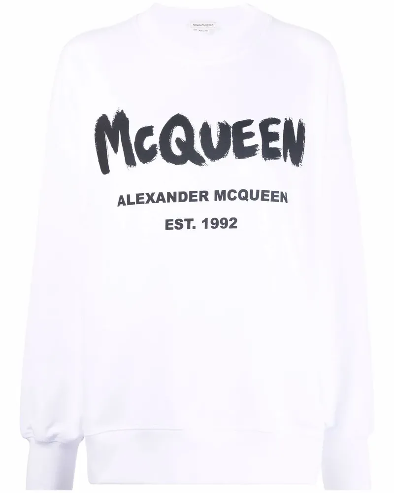 Alexander McQueen Sweatshirt mit Logo-Print - Weiß Weiß