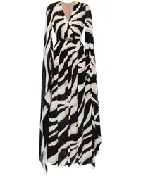 Elie Saab Kleid mit Zebra-Print Weiß