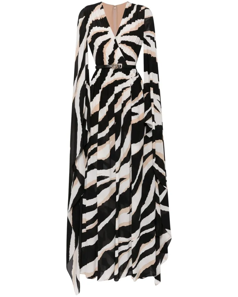 Elie Saab Kleid mit Zebra-Print - Weiß Weiß