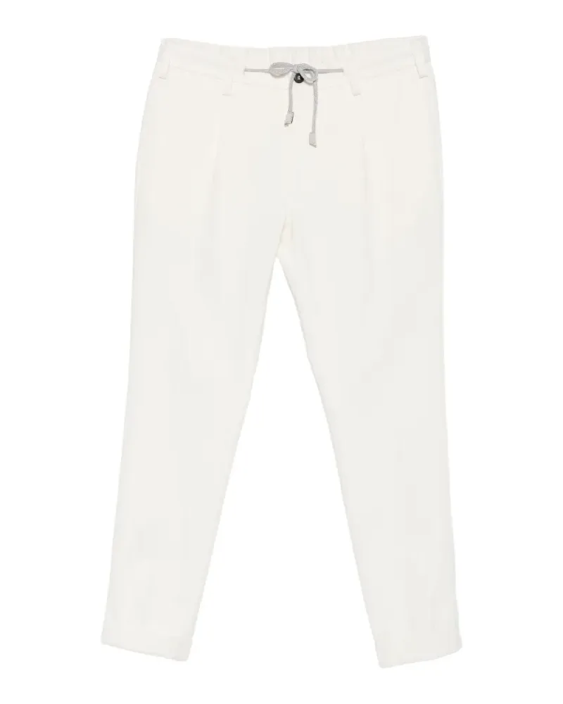 Eleventy Bundfaltenhose mit Kordelzug - Weiß Weiß