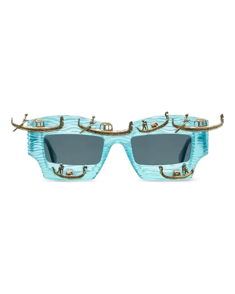 KUBORAUM Eckige X6 Sonnenbrille - Blau Blau