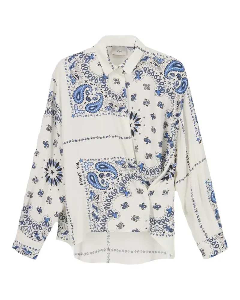 8PM Cannes Hemd mit Paisley-Print - Weiß Weiß