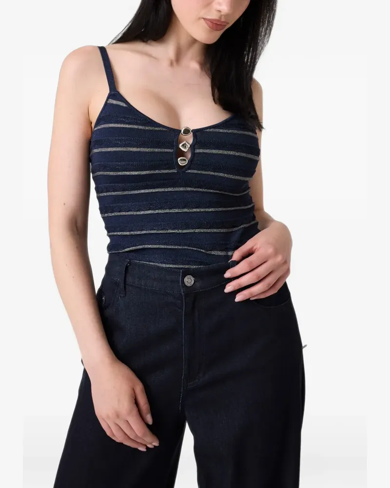 Guess Gestreiftes Strickoberteil - Blau Blau