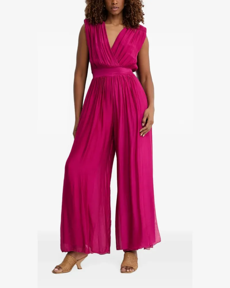 HAVEONE pleated wide-leg jumpsuit - Rosa Rosa