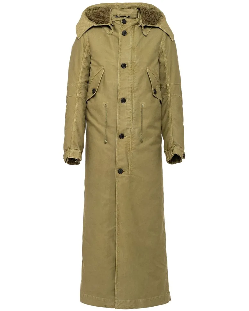 Prada Langer Kapuzenparka - Grün Grün
