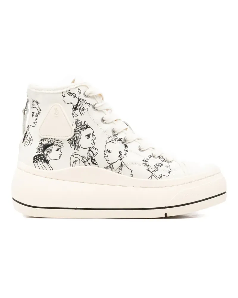 R13 Kurt illustration hi-top sneakers - Weiß Weiß