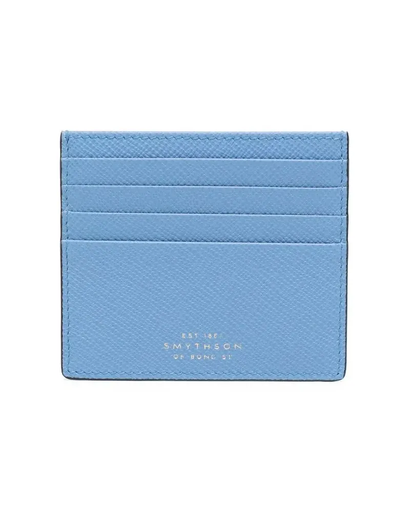 Smythson Kartenetui mit Logo-Prägung - Blau Blau