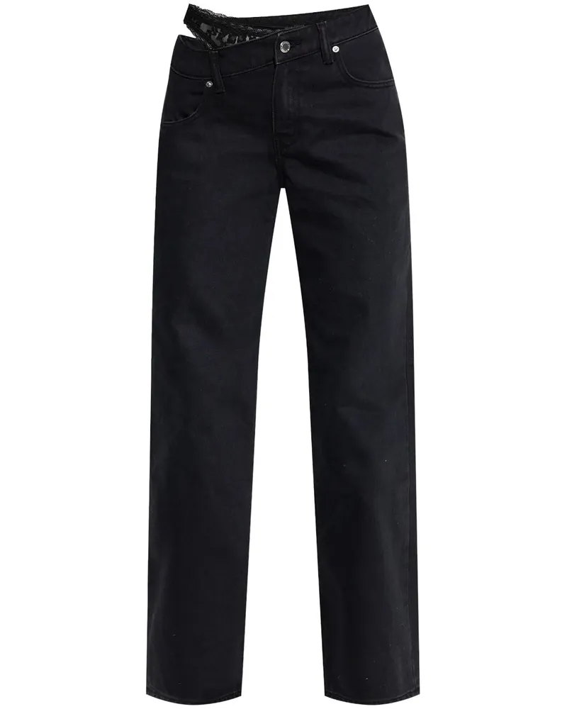 Alexander Wang Gerade Jeans mit Spitzendetail - Schwarz Schwarz