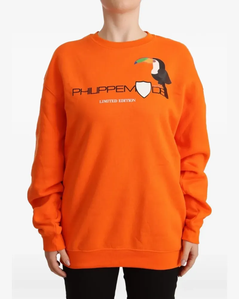 Philippe Model Pullover mit Tukan-Print - Orange Orange