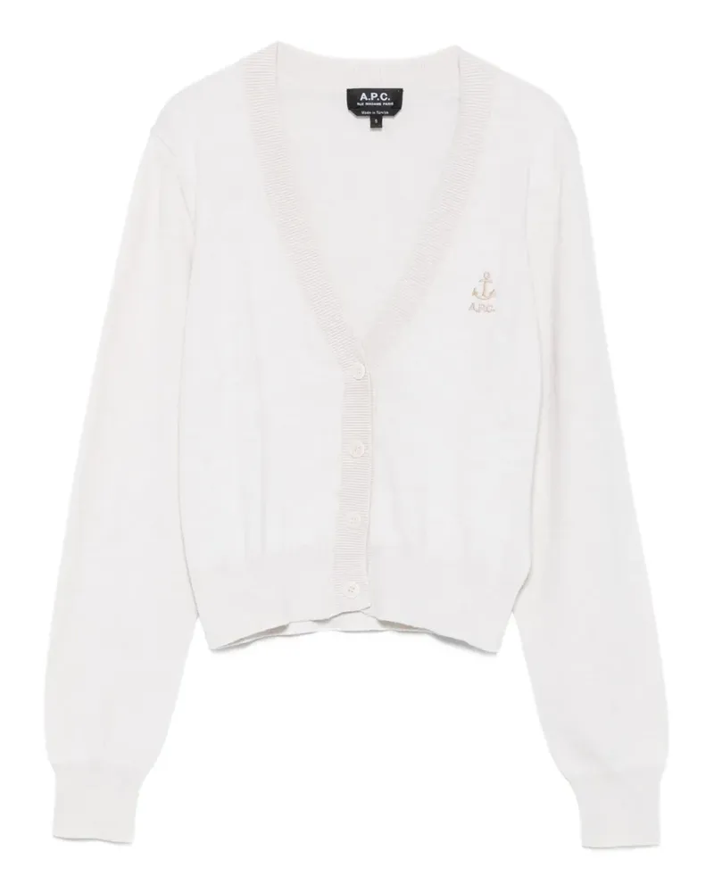 A.P.C. Cardigan mit Ankerverzierung - Weiß Weiß