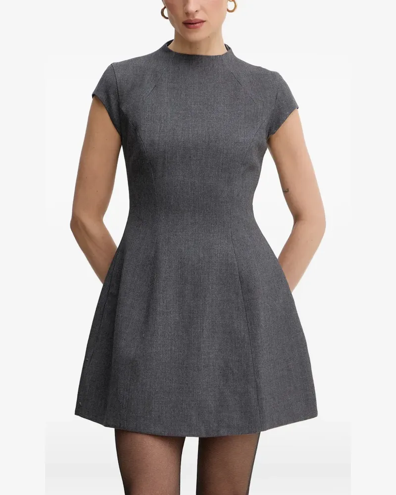 Bardot Delphi Hourglass Kleid in A-Linie mit Stehkragen - Grau Grau