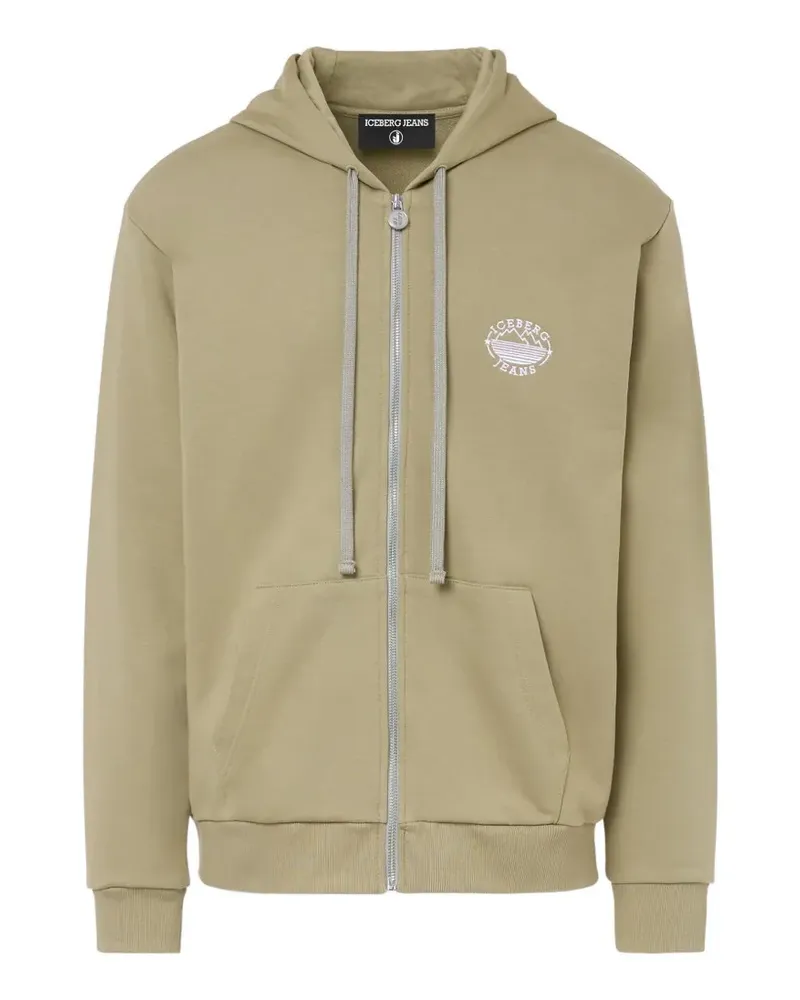Iceberg logo-print zip-up hoodie - Nude Nude